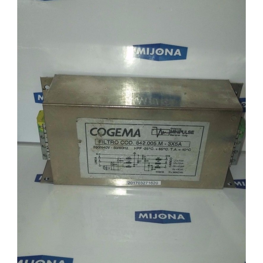 COGEMA FILTRO COD. 842.005.M - 3X5A COGEMA FILTRO COD. 842.005.M - 3X5A