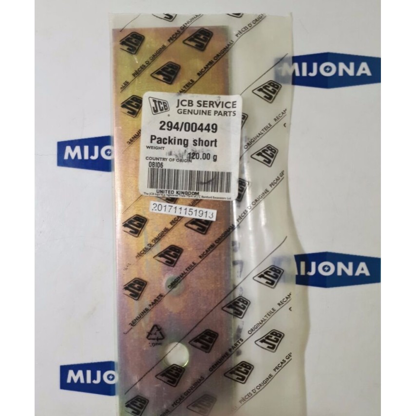 JCB service genuine parts 294/00449 packing short