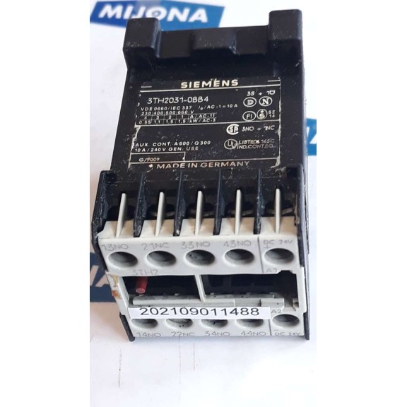 SIEMENS 3TH2031 0BB4 Hilfsschütz 3S 1O 3TH2031-0BB4