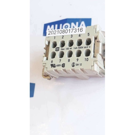 Harting HAN 10E M CONNECTORS 16A 500V 6KV SH 12