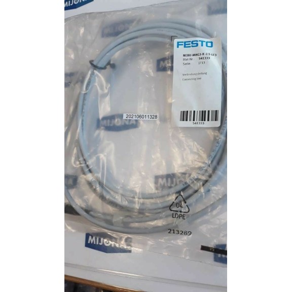 FESTO NEBU M8G3 K 2,5 LE3 CONNECTING LINE 541333