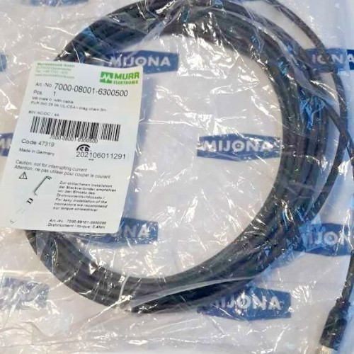 Murr Elektronik 7000 08001 6300500 M8 MALE cable 5m 60V AC DC 4A Murr Elektronik 7000 08001 6300500 M8 MALE cable 5m 60V AC DC 4A