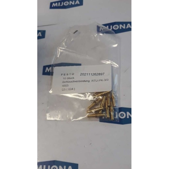 FESTO RTU PK 3 3 hose connection Schlauchverbindung 4805 D5 004 Price for 10 psc FESTO RTU PK 3 3 hose connection Schlauchverbindung 4805 D5 004 Price for 10 psc