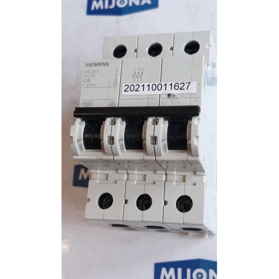 Siemens 5SJ6306 7KK20 Leitungsschutz Schutzschalter 5SJ63 MCB C6 400V IEC 60898