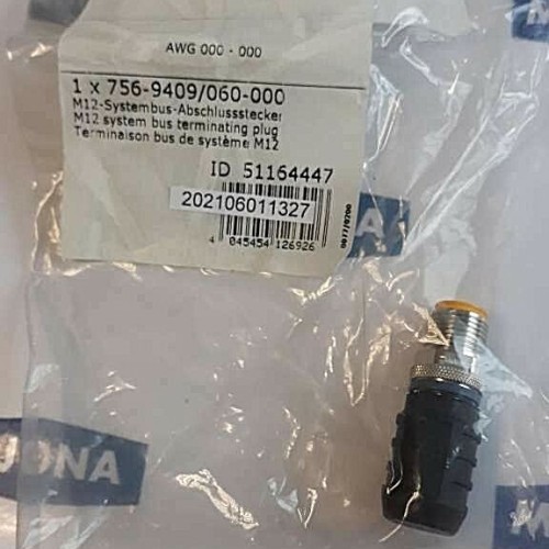 WAGO 756 9409 060 000 M12 SYSTEM BUS TERMINATING PLUG