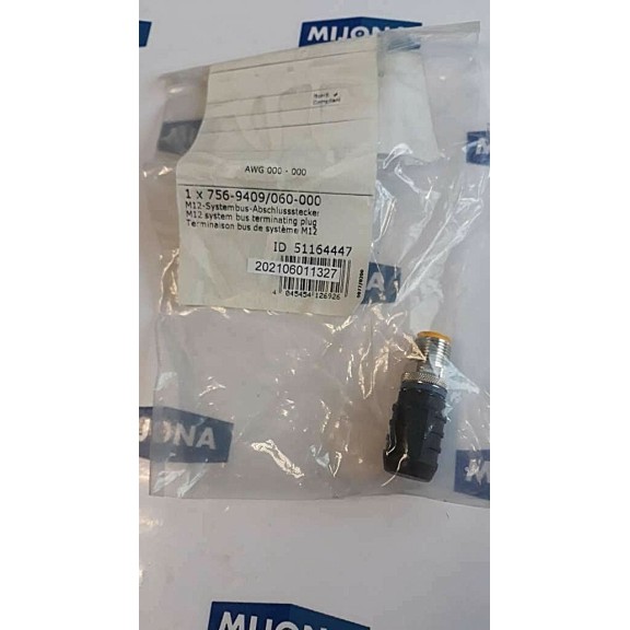 WAGO 756 9409 060 000 M12 SYSTEM BUS TERMINATING PLUG
