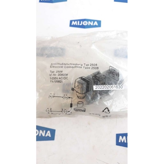 Bürkert ELECTRICAL CONNECTIONS 008376 TYPE 2508 0-250V AC DC Bürkert ELECTRICAL CONNECTIONS 008376 TYPE 2508 0-250V AC DC