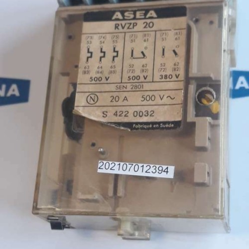 ASEA RVZP 20 termal overload relay S 422 0032 20A 500V