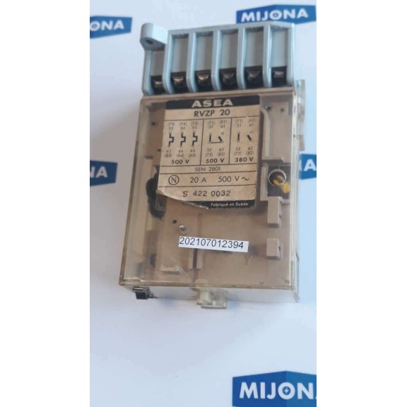 ASEA RVZP 20 termal overload relay S 422 0032 20A 500V