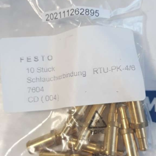 FESTO RTU PK 4 6 hose connection Schlauchverbindung 7604 CD 004 Price for 10 psc