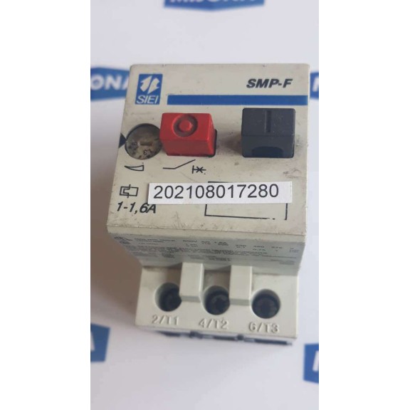 SIEI SMP F 1-1,6A 25A AC 3 8KV 3 Magnetothermic switch SIEI SMP F 1-1,6A 25A AC 3 8KV 3 Magnetothermic switch