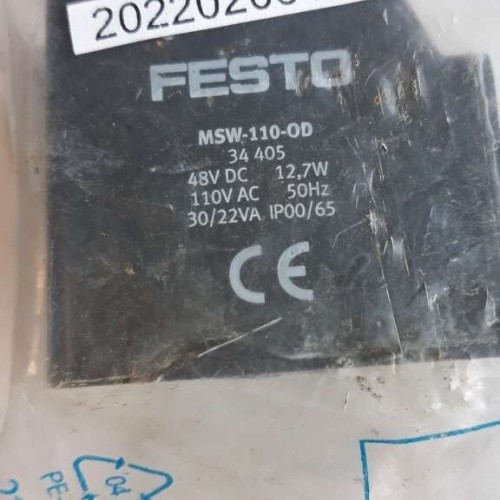 Festo MSW 110 OD 34405 COIL 48VDC 12,7W 110VAC 50HZ 30 22VA IP00 65 Festo MSW 110 OD 34405 COIL 48VDC 12,7W 110VAC 50HZ 30 22VA IP00 65