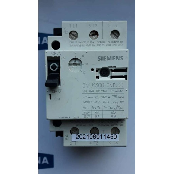 SIEMENS 3VU1300 0MN00 Starter Protector Circuit Breaker 50 60Hz 3VU13000MN00