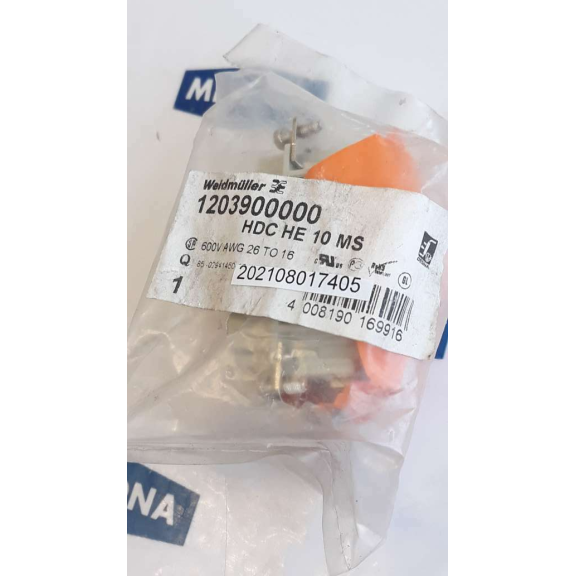 WEIDMULLER 1203900000 HDC HE 10 MS 600V AWG 26 TO 16 WEIDMULLER 1203900000 HDC HE 10 MS 600V AWG 26 TO 16