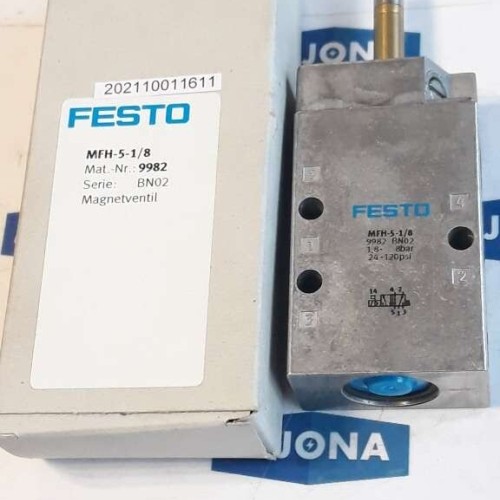 Festo MFH 5 1 8 SOLENOID VALVE MAGNEVENTIL 9982 24-120psi 1,8-8bar new old stock
