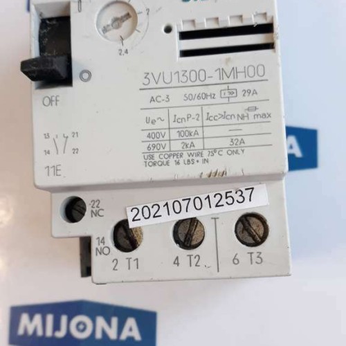 SIEMENS 3VU1300 1MN00 Starter Protector Circuit Breaker 50 60Hz 3VU13001MN00 SIEMENS 3VU1300 1MN00 Starter Protector Circuit Breaker 50 60Hz 3VU13001MN00