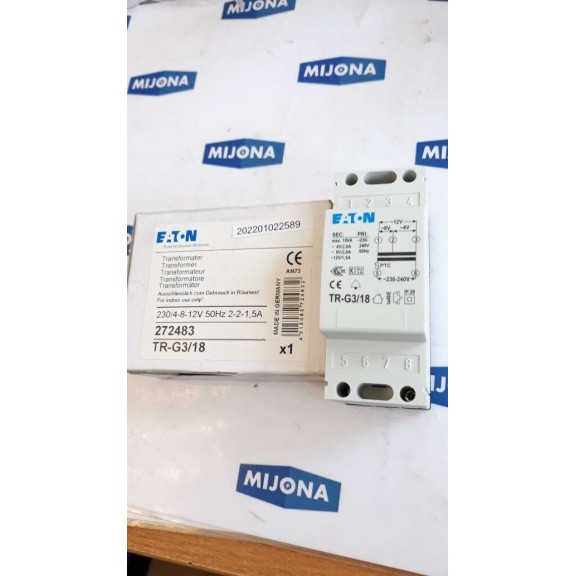 EATON TR G3 18 272483 transformator 230 4 8 12V 50HZ 2 2 1,5A NEW OLD STOCK EATON TR G3 18 272483 transformator 230 4 8 12V 50HZ 2 2 1,5A NEW OLD STOCK