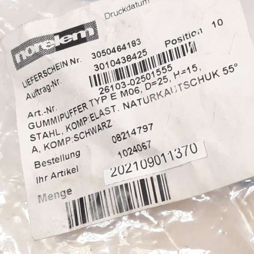NORELEM 3050464183 GUMMIPUFFER TYP E M06 D-25 H-15 PRICE FOR 4PSC(New old stock)