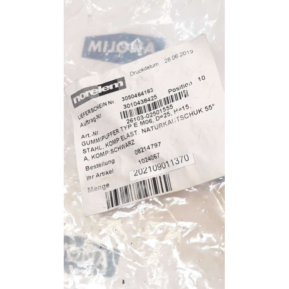 NORELEM 3050464183 GUMMIPUFFER TYP E M06 D-25 H-15 PRICE FOR 4PSC(New old stock)