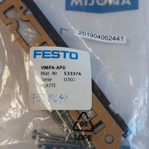 Festo VMPA APU 533374 U302 Platte Plate Festo VMPA APU 533374 U302 Platte Plate