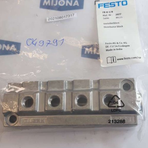 FESTO FR 8 1/8 2077 VERTEILERBLOCK DISTRIBUTOR BLOCK FESTO FR 8 1/8 2077 VERTEILERBLOCK DISTRIBUTOR BLOCK