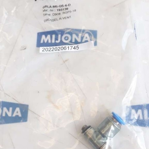 FESTO GRLA M5 QS 6 D 193139 Flow Control Valve FESTO GRLA M5 QS 6 D 193139 Flow Control Valve