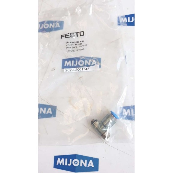 FESTO GRLA M5 QS 6 D 193139 Flow Control Valve FESTO GRLA M5 QS 6 D 193139 Flow Control Valve