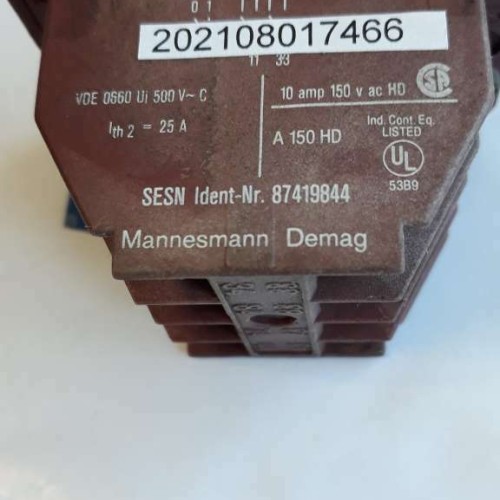 Mannesmann Schaltelement 87419844 DEMAG 10AMP 150 VAC A 150 HD 25A