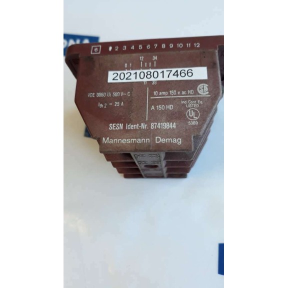 Mannesmann Schaltelement 87419844 DEMAG 10AMP 150 VAC A 150 HD 25A