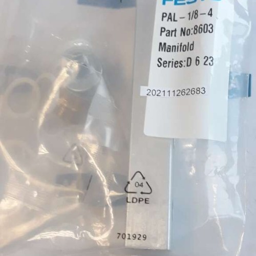 FESTO PAL 1 8 4 MANIFOLD 8603 SERIES D 6 23 PAL-1/8-4