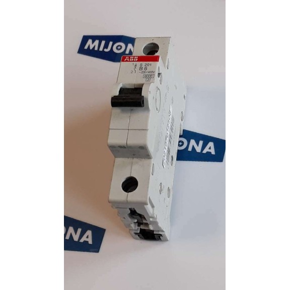 ABB S 201 B 6 Miniature circuit breaker 1POL 230 400V 253 440VAC