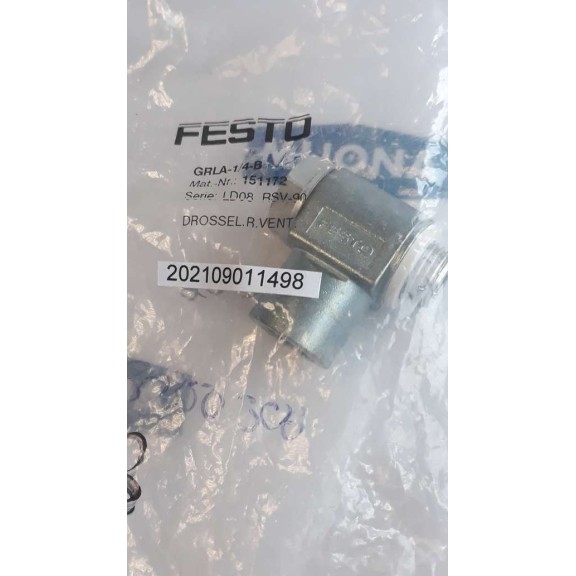 FESTO GRLA 1 4 B 151172 Flow Control Valve Gas connector