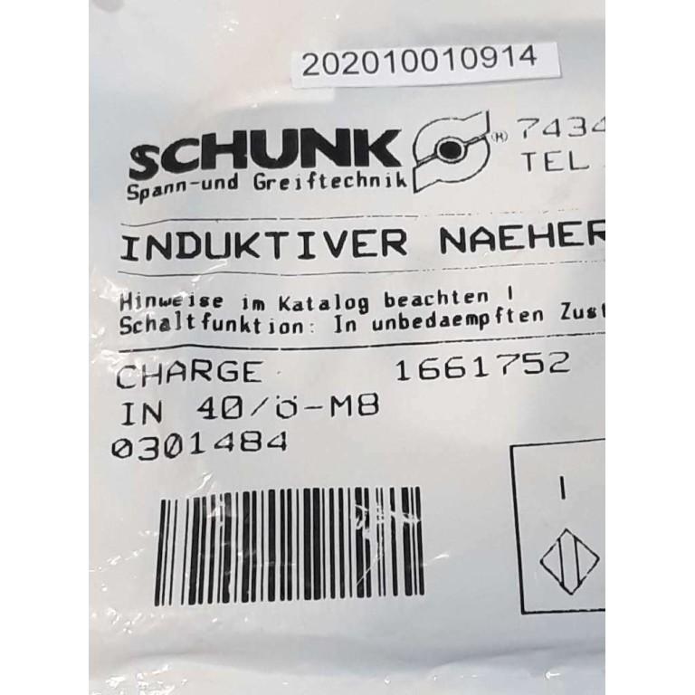 Schunk IN 40 Ö M8 0301484 INDUKTIVER NAEHERUNGSSHALTER