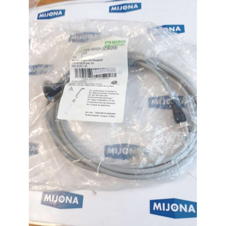 Murr Elektronik 7000 40101 2230200 M12 MALE straight M12 FEMALE 90°2m 250V DC 4A Murr Elektronik 7000 40101 2230200 M12 MALE straight M12 FEMALE 90°2m 250V DC 4A