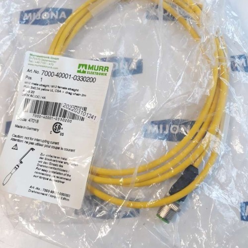 Murr Elektronik 7000 40001 0330200 M12 MALE STRAIGHT with cable 2m 250V AC DC 4A Murr Elektronik 7000 40001 0330200 M12 MALE STRAIGHT with cable 2m 250V AC DC 4A