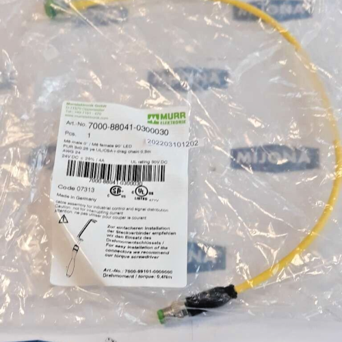 Murr Elektronik 7000 88041 0300030 M8 MAL0°E M8 FEMALE 90°LED 0,3m 24V DC 4A Murr Elektronik 7000 88041 0300030 M8 MAL0°E M8 FEMALE 90°LED 0,3m 24V DC 4A