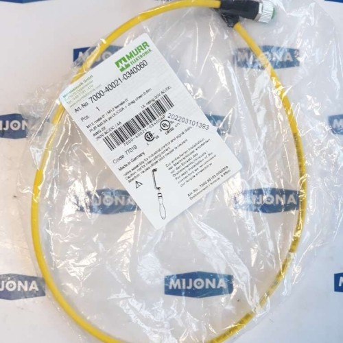 Murr Elektronik 7000 40021 0340060 M12 MALE 0° with cable 0,6m 250V AC DC 4A Murr Elektronik 7000 40021 0340060 M12 MALE 0° with cable 0,6m 250V AC DC 4A