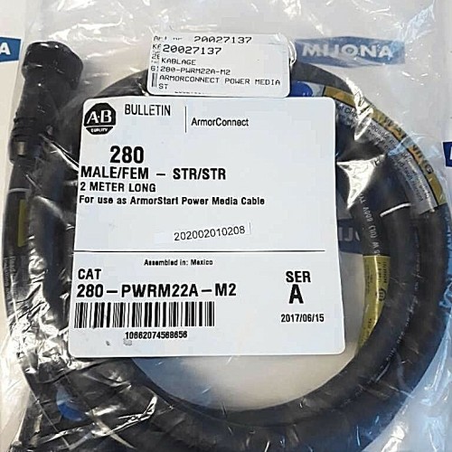 Allen Bradley 280 PWRM22A M2 SER A For use as ArmorStart power media cable 600V