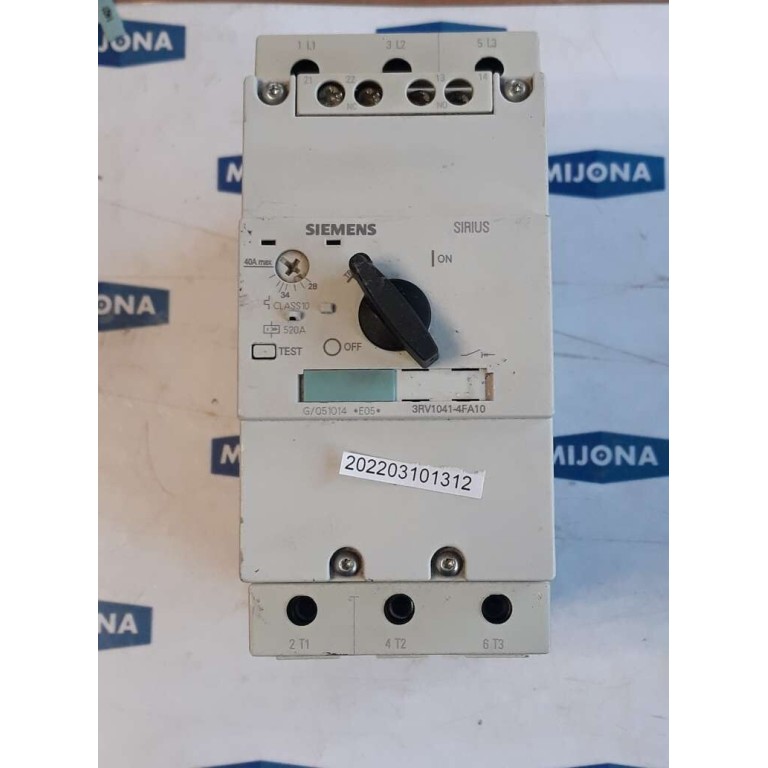 Siemens SIRIUS 3RV1041 4FA10 520A CLASS 10 28-40A  3RV1041-4FA10 Circuit Breaker