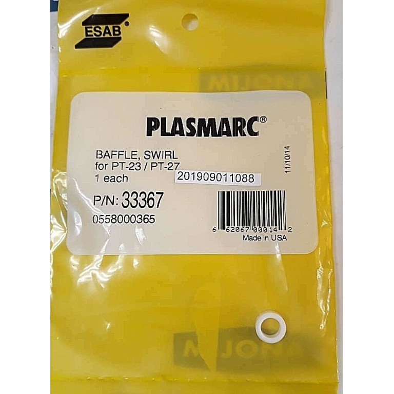 Esab PLASMARC BAFFLE SWIRL for PT-23/PT-27 P/N: 33367 0558000365