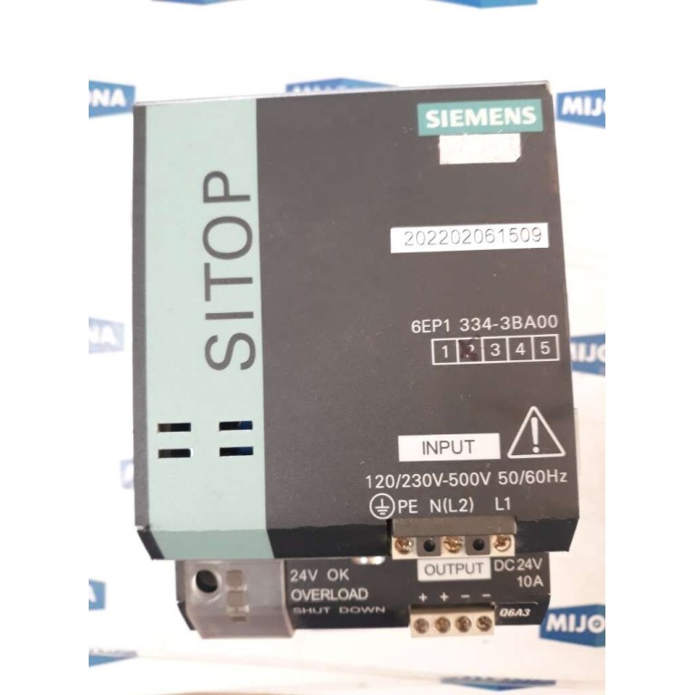 SIEMENS SITOP  MODULAR 10A 1/2ph 6EP1334-3BA00 6EP1334 3BA00 POWER SUPPLY