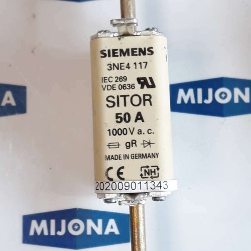SIEMENS 3HNE4 117 IEC 269 VDE 0636 SITOR 50A 1000V gR NH (New old stock)