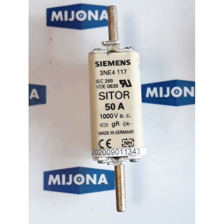 SIEMENS 3HNE4 117 IEC 269 VDE 0636 SITOR 50A 1000V gR NH (New old stock)