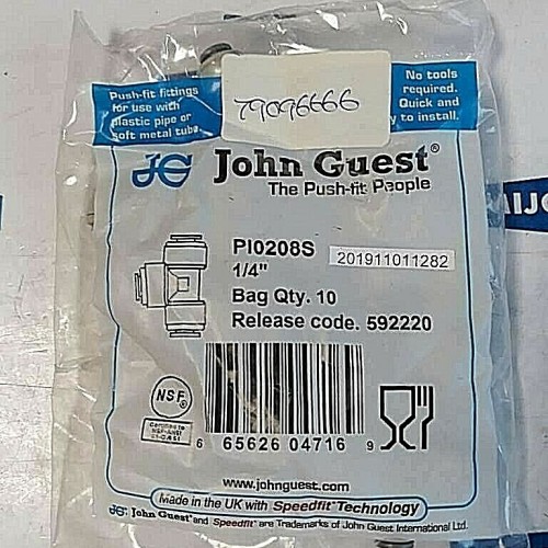 JOHN GUEST PI0208S 1/4 592220 Tube Gray  SK266 001 P NSF 51 PRICE FOR 10 PSC