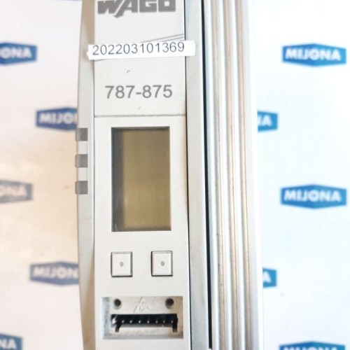 WAGO 787 875 POWER SUPPLY IN: 24VDC 20,4-28,8VDC OUT 24VDC 20,4-28,8VDC 0-20A