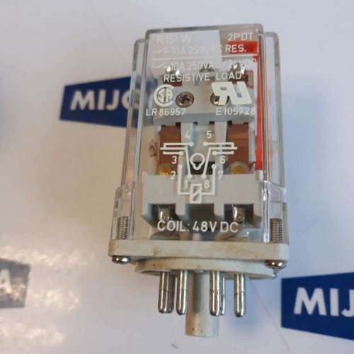 NORSLO R15 W RELAY 2PDT 10A 250VAC 10A 250VAC 24VDC COIL 48VDC R1510 2C 048D