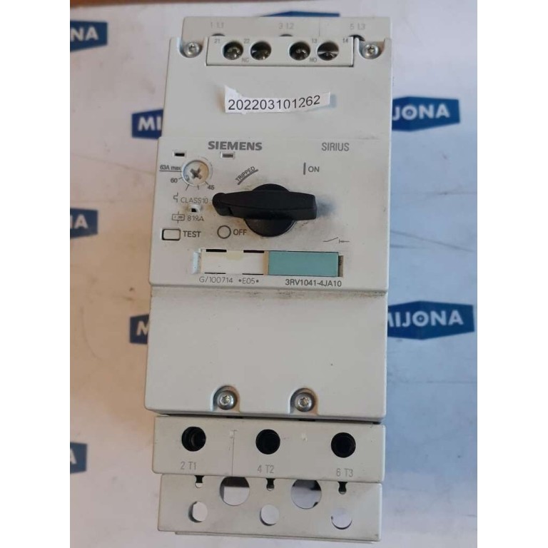 Siemens SIRIUS 3RV1041 4JA10 63A CLASS 10 45-63A  3RV1041-4JA10 Circuit Breaker