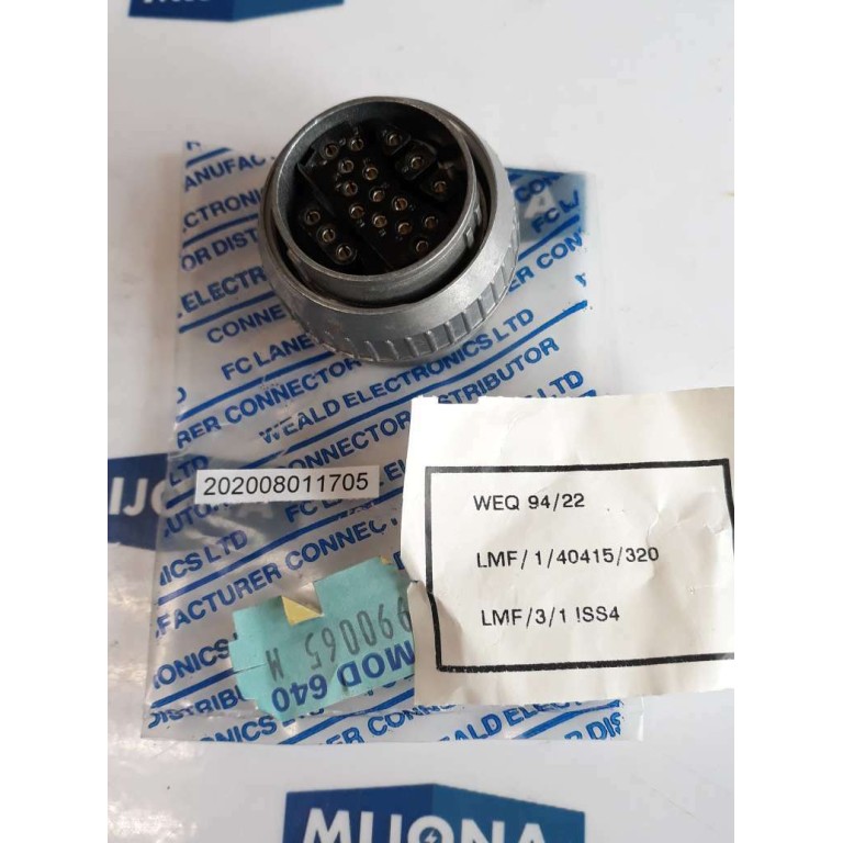 WEALD ELECTRONICS WEQ 94 22 CONNECTOR PLUG LMF 1 40415 320 LMF 3 1 ISS4