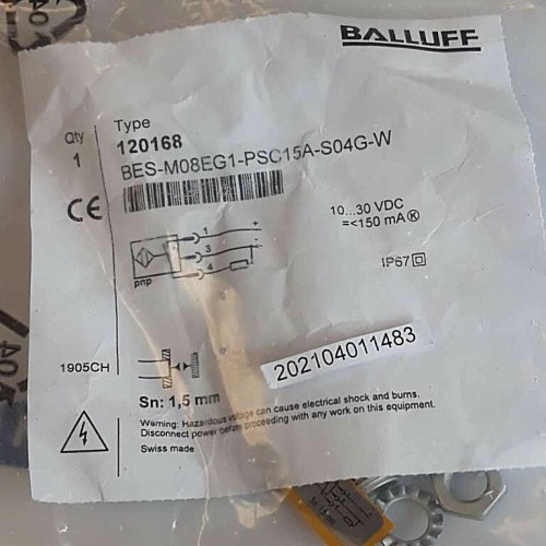 BALLUFF 120168 BES M08EG1 PSC15A S04G W Näherungssensor 10 30VDC 150mA