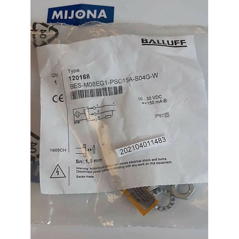BALLUFF 120168 BES M08EG1 PSC15A S04G W Näherungssensor 10 30VDC 150mA BALLUFF 120168 BES M08EG1 PSC15A S04G W Näherungssensor 10 30VDC 150mA